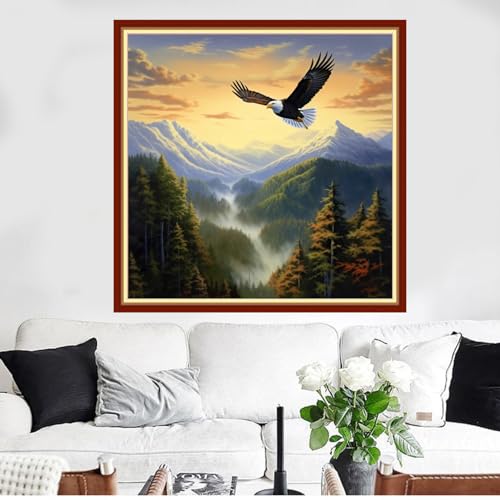 Funxvoot Stamped Cross Stitch Kits Beginners Full Range of Embroidery Kits for Adults 11CT Embroidery Patterns Needlepoint Kits Printed Cross Stitch Kits - (Eagles Soaring 18x18 inch) - color: Cross Stitch Kits 34