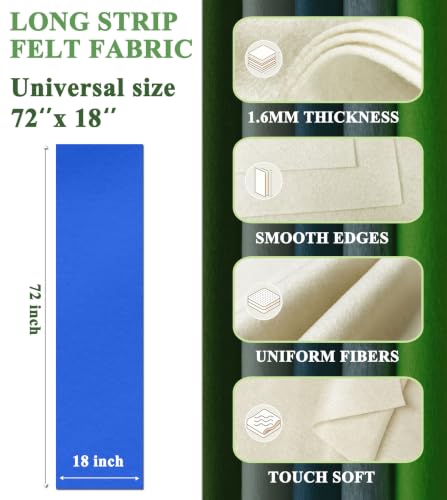 Royal Blue Felt Fabric 72" X 18" 1.6mm Thick Soft Rectangle Felt Sheet - color: Royal Blue, size: 72" X 18"(Half Yard)
