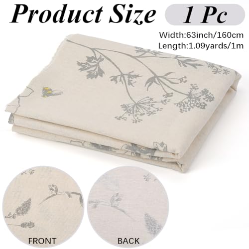 1 Yard 63 Inch Mixed Color Cotton Linen Fabric Floral Pattern for Sewing Making Quilting DIY Home Decor DIY Crafts - size: 1600MM, style: Flower