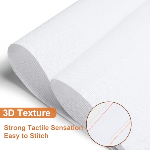 Eunice Cross Stitch Aida Fabric for Home DIY (White, 14CT 59 X 39 Inch(1 PCS))