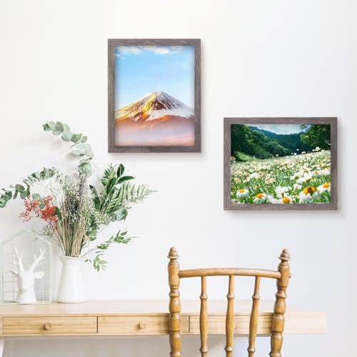 Muzilife 8x10 Shadow Box 3D Picture Frames, Glass, 3 Pack, Texture Gray - color: 3pc 8x10-texture Gray