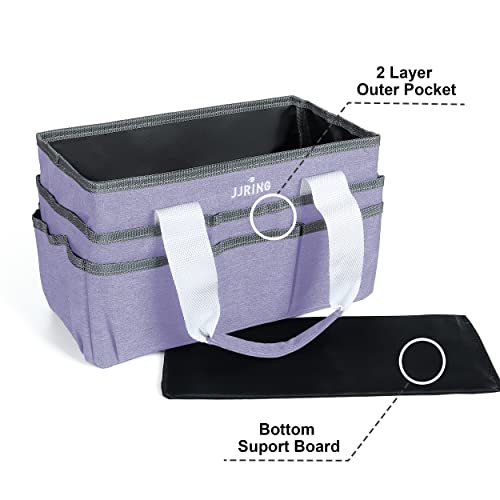 JJRING Craft Organizer Tote Bag Art Storage Caddy Lilac - color: Lilac, size: Small