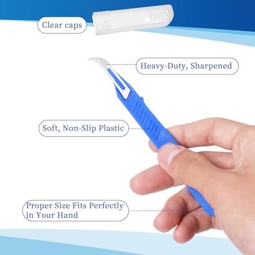 FAIRY CORA 10 Pcs Seam Rippers for Sewing, Blue Stitch Remover Tool with Protective Case and Anti-Slip Handle, Thread Cutter for Crafting Embroidery Buttonhole Opening Button Replacement