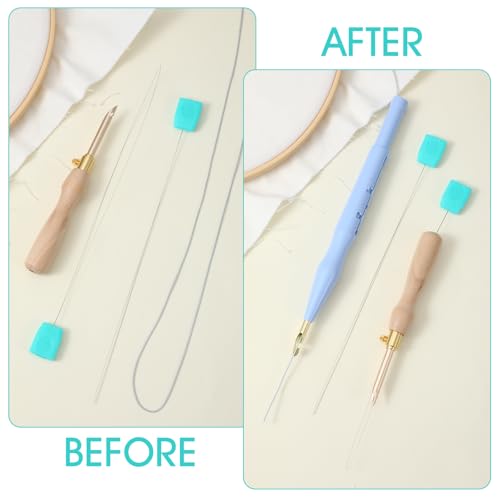 10 PCS Long Punch Needle Threader, Floss Needle Threaders for Embroidery Cross Stitch Sewing DIY Crafts