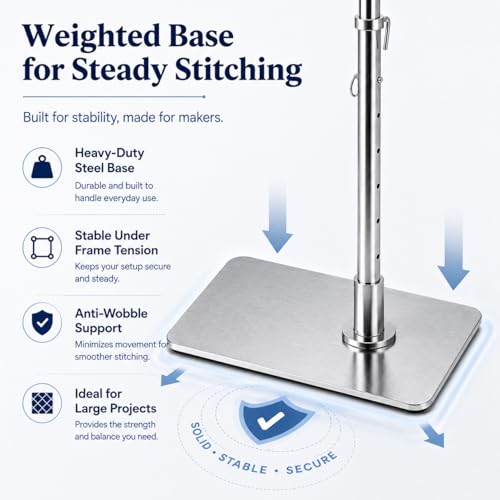 Embroidery Workstand, Adjustable Cross Stitch Floor Stand with Side Clamp