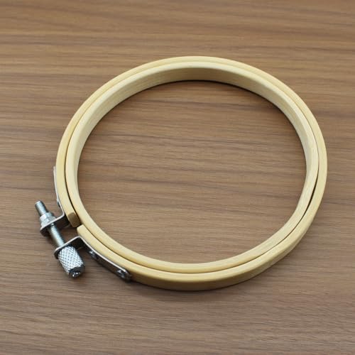 Lamvbls 3 Inch Embroidery Hoop, Adjustable Bamboo Circle Cross Stitch Hoop Ring, Wooden Embroidery Frame for Art Craft Sewing - size: 3 inch