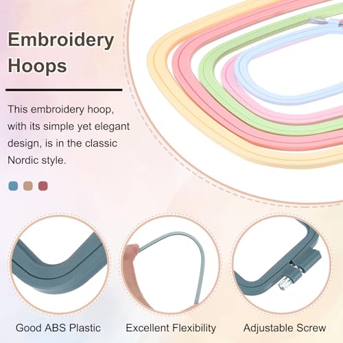 PATIKIL 5 Pieces 2.8" x 3" Square Embroidery Hoops, Adjustable Cross Stitch Hoops Ring ABS Plastic Embroidery Frame Punch Needle Hoop for Sewing, Needlework, DIY Craft, Dark Blue - color: Dark Blue, size: 2.8" x 3"