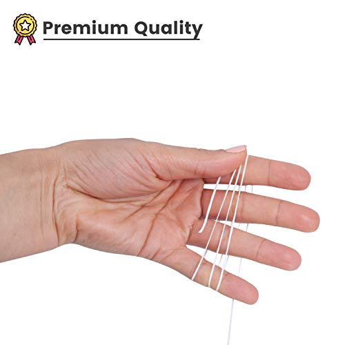 Waxed Thread, Strong Thread for Leather, Upholstery, Shoe, Bag, incl. Needle (Colour: White) - color: White
