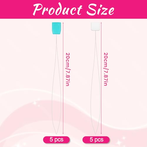 10 PCS Punch Needle Threader 7.87 Inch Long Threader for Embroidery Punch Needle Kit Stitching Sewing Accessories for Cross Stitch DIY Sewing Craft Work