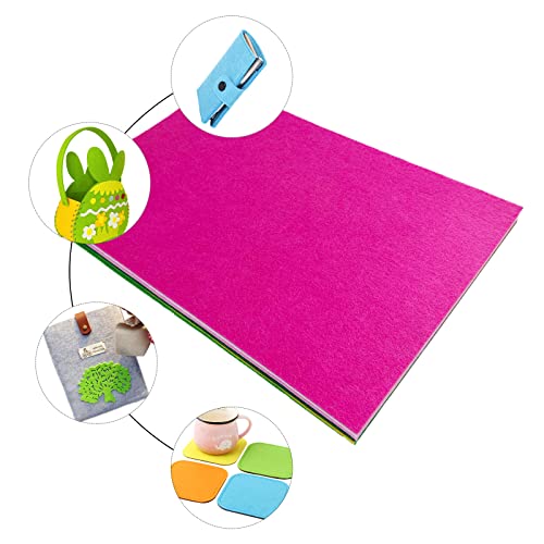 Jtnohx Stiff Felt, 2mm Thick Felt Sheets for Crafts, 8"x12" Hard Felt Fabric Squares 8Pcs for DIY Projects (Pink Green Series) - color: Pink Green Series