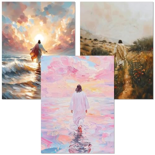 Dugsmgd 3 Pack Jesus Diamond Art Kits for Adults, Diamond Painting 12x16in - color: 3 Pack Jesus