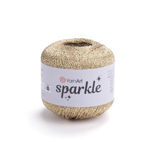 YarnArt Sparkle - Metallic Glitter Fine Lightweight Yarn for Crochet & Knitting, Amigurumi, Cardigans, Shawls, Bag Making, Soft Craft (1306) - color: 1306