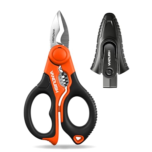 VANQUISH 6 1/4" Stainless Electrician Scissor with Crimper and Stripper