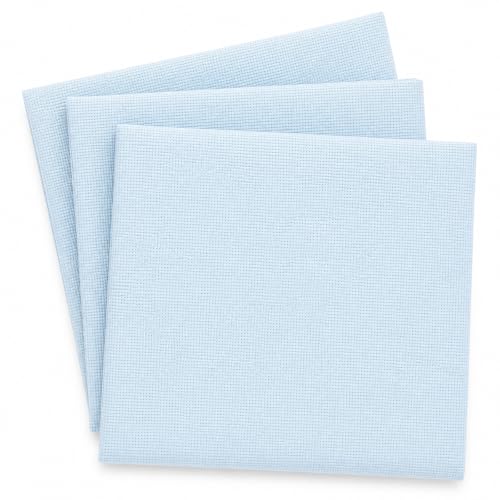 Essentials By Leisure Arts Aida Cloth, 14 Count, Light Blue, 3pc, Bulk, Cross Stitch Fabric, Embroidery Fabric, Cross Stitch Supplies for Crafting, Stitching, and Sewing Projects 30x36 - color: Light Blue