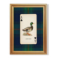 Wojuin Lucky Duck Ace of Clubs Illustration Framed Canvas Wall Art 16x24 in - color: Lucky Duck, size: 24"L x 16"W