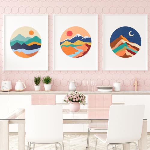 Louise Maelys 3 Pack Landscape Mountain DIY Embroidery Kit for Beginners - color: kit-11