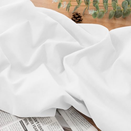 NSGZ White Linen Cotton Fabric 2 Yards 61" Wide, Linen Cotton Blend - color: White, size: 2 Yards
