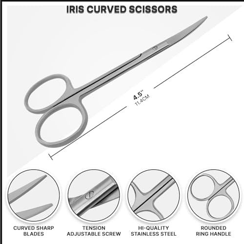 Iris Scissors 4.50" Str/Cud/Angled TC Tungsten Carbide, Supercut O.R. Grade (O.R. Grade Curved) - style: O.R. Grade Curved
