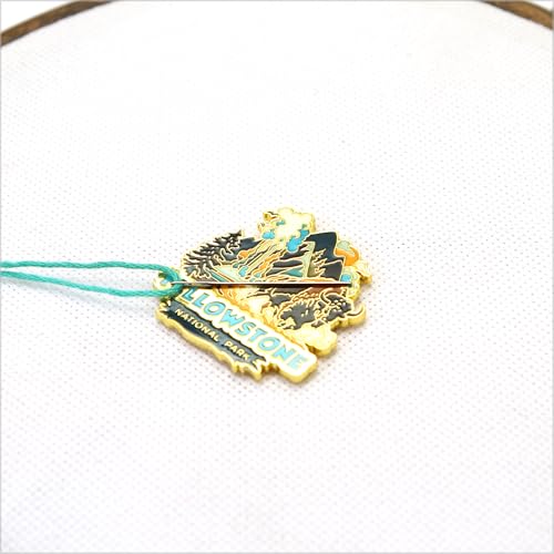Awesome Pattern Studio Needle Minder Set - Yellowstone Magnetic Needle Minder + 2 Needle Threaders. Enamel Pin for Cross Stitch, Embroidery and Craft - size: Yellowstone Modern Design - SET #1