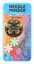 Awesome Pattern Studio Needle Minder Set – Butterfly Magnetic Needle Minder + 2 Needle Threaders + Crane Scissors. Enamel Pin for Cross Stitch, Embroidery and Craft - size: Butterfly Set #2