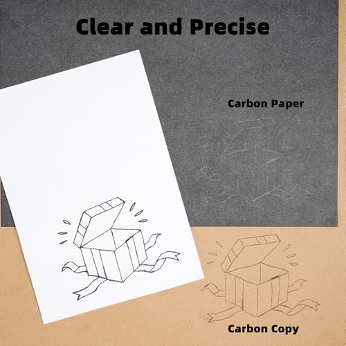 Hukiwow Carbon Paper for Tracing on Wood,Black 8.27”x11.69”（A4）,150 Sheet