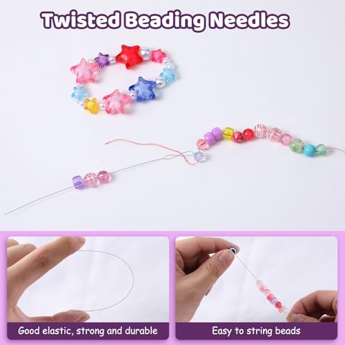 12pcs Twist Seed Bead Needle, Beading Needles 5.5inch Twisted Wire Foldable Eye Beading Needle for Jewelry Making Bracelet Necklace Jewelry Making - style: style 1