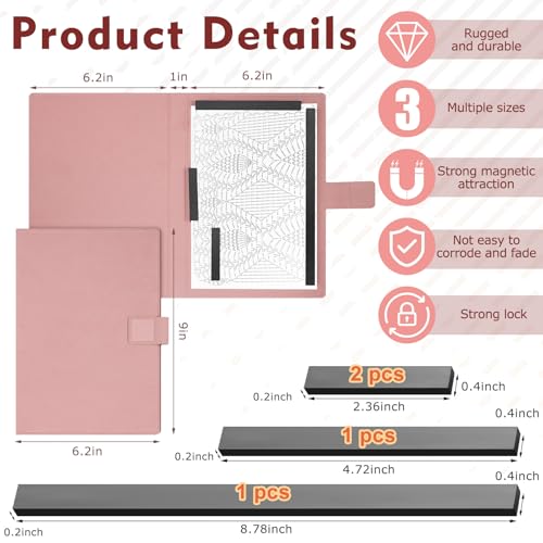 Flutesan 1 Pcs Knitting Pattern Holder, Folded Size 6.1 x 9 Inch, Pink - color: Pink, size: Folded Size 6.1 x 9 Inch