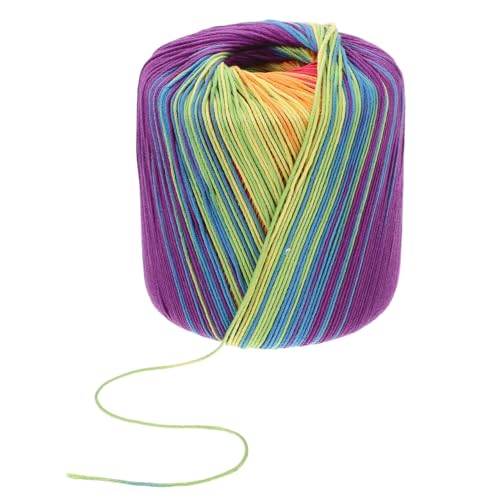 HEALLILY Gradient Rainbow Cotton Yarn 1 Roll 133M Soft Color-Changing Crochet Thread for DIY Knitting Projects Including Scarves Hats Shawls Sweaters Blankets Handcraft Supplies