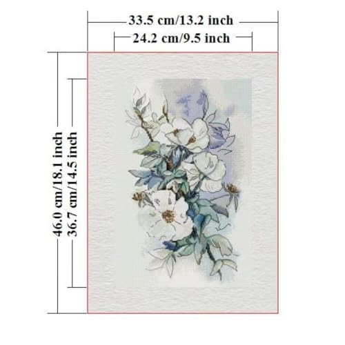 Stamped Cross Stitch Kits for Beginners- Full Set of Blooming Heather Embroidery for Adults,11 CT 3 Strands DIY Patterns Counted Arts Craft 13×18 inch - color: Blooming heather