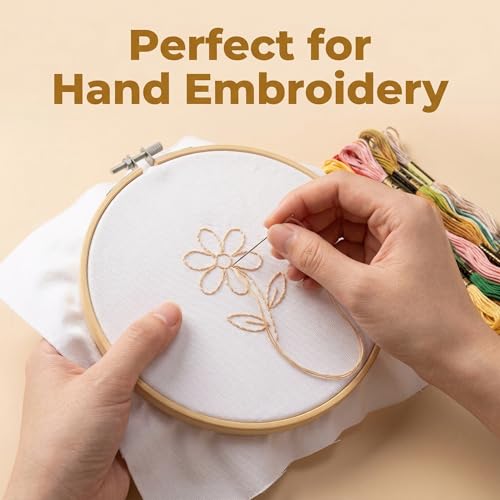 iNee 100% Cotton Fabric for Embroidery, 20 by 60-Inch, White - color: White