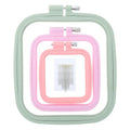 3 Pieces 3 Sizes Square Embroidery Hoops, Cross Stitch Hoop and ABS Plastic Embroidery Hoops for Embroidery,Cross Stitch and DIY Craft Sewing,Including 16pcs Gold Eye Sewing Needles - style: 3 sizes square