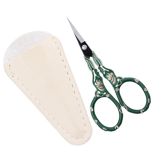 Vintage Needlework Scissors with Cover Small Sewing Scissors for Embroidery Craft Cross Stitch Crochet Yarn Detail Thread Shears Sharp Snips
