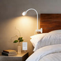 acegoo Minimalist Reading Light for Bed Headboard Dimmable White Book Light Clip on Lamp with USB-C Adapter, Flexible Neck & Handy Lamp Head Switch, CRI 90+ - color: White