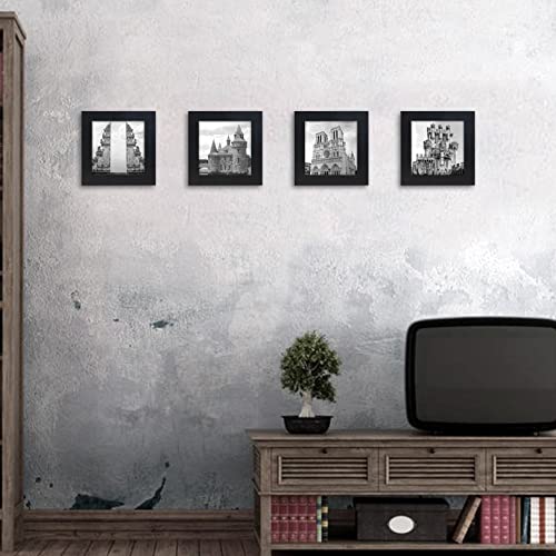 WUTL 5x5 Picture Frames Solid Wood Square Photo Frame Black 6 Pack - color: Black, size: 5x5