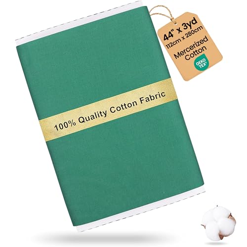 Craftido-19 Options-100% Cotton Fabric by The Yard in Solid Color 44”Wide by 3yd (9 ft) -Medium Weight 5.2 oz-Soft Cotton for Quilting, Sewing, Crafts, Binding, Backing and Lining - Leprechaun - color: Leprechaun