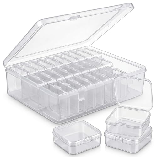 Bead Organizer Box,Mini Clear Plastic Storage Containers Boxes for Bracelet Making DIY Jewelry Craft Nail beads and smll items (white) - color: white