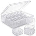 Bead Organizer Box,Mini Clear Plastic Storage Containers Boxes for Bracelet Making DIY Jewelry Craft Nail beads and smll items (white) - color: white