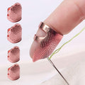 4 Pack Adjustable Metal Sewing Thimbles S+M – Finger Protector for Quilting Embroidery Needlework and DIY Craft Safety Use - color: 4 Rose Gold