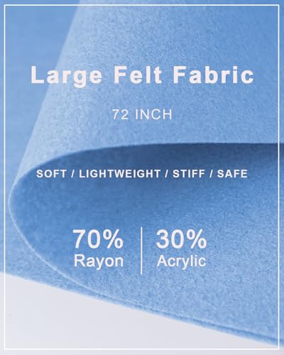 Baby Blue Felt Fabric 72" x 18", Large Stiff Craft Felt Sheet by The Yard - color: Baby Blue, size: 72" X 18" (0.5 Yard)
