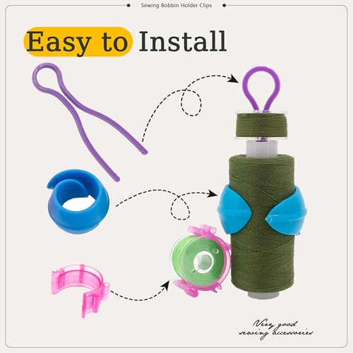 142pcs Bobbin Thread Organizing Clips Set Bobbin Thread Buddies Kit Spool Huggers Thread Holders Colorful Sewing Products Sewing Machine Quilting Supplies for Spool Organizing (Multicolor-142pcs) - color: Multicolor-142pcs