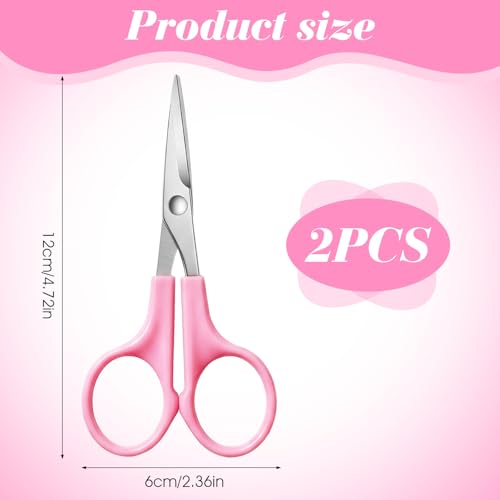 2 Pcs Applique Scissors, 12cm Craft Sewing Embroidery Scissors, Curved Tip Needlework Cutter With Stainless Steel Blade ABS Handle