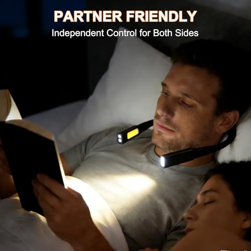 Neck Reading Light, Rechargeable Book Light, 3 Color Modes - style: Side Light