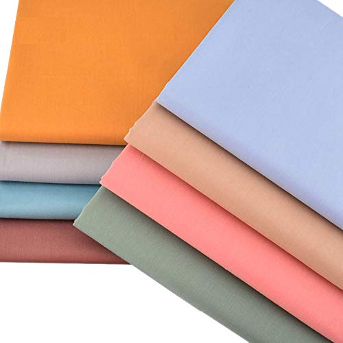 Fabric, 8 pcs/lot Fat Quarter Fabric Bundles Top Cotton 19.69"x19.69" (50 x 50cm) Quilting Cotton Craft, Pre-Cut Squares Sheets for Patchwork Sewing Quilting Crafting, Bright Solid Color. - color: M-5