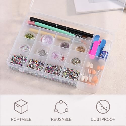 SUTOKAKA 15 Grids Plastic Organizer Storage Box for Jewelry - size: 15