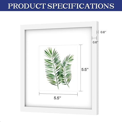 An&He 10x10 Picture Frames Set of 4, Displays 6x6 with Mat or 10x10 Without Mat Photos, Square Collage Wall Decor for Gallery, Wall Decor, White - color: White-4, size: 10x10