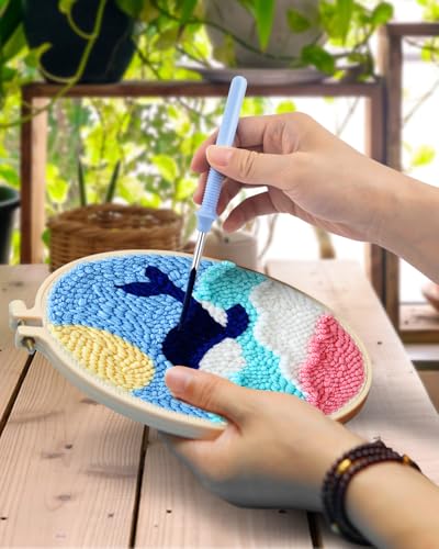 TINDTOP Punch Needle Kits, Punch Needle Embroidery Kits for Adults - color: Whale