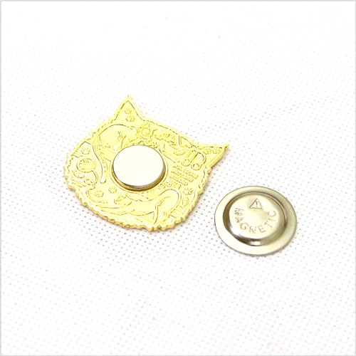 Awesome Pattern Studio Needle Minder Set - Mandala Cat Magnetic Needle Minder + 2 Needle Threaders. Enamel Pin for Cross Stitch, Embroidery and Craft