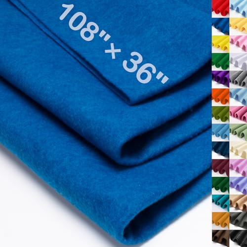 XSEINO Royal Blue Large Felt Fabric 108" X 36 "(3 Square Yards), 1.4 mm Thick Soft Felt Fabric Sheet for Crafts, Blue Series Colors Soft Nonwoven Fabric, Fit for Decoration, Sewing, DIY Crafts - color: Royal Blue