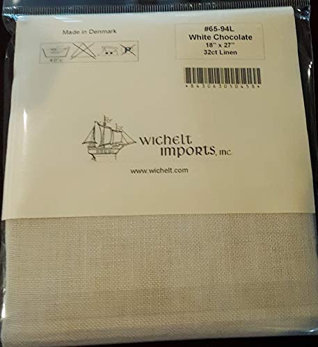 Wichelt Permin Premium Cross Stitch Linen 32 Count White Chocolate 18" x 27"