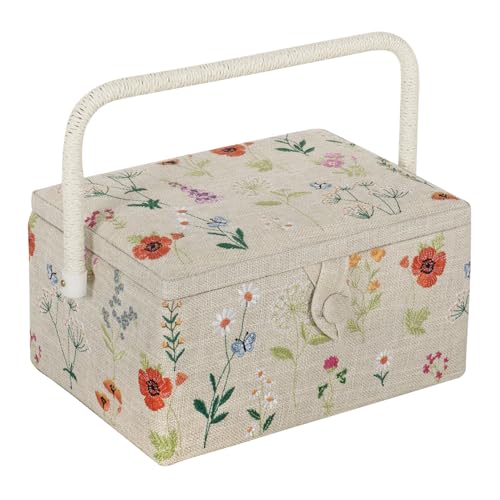 Hobby Gift Medium Sewing Box Organiser - color: Wild Flower
